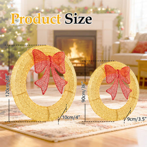 Sweetcrispy Illuminated Christmas Wreath - Outdoor Holiday Decor with Remote
