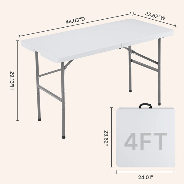 Sweetcrispy Portable Folding Table with Carrying Handle for Indoor & Outdoor Use