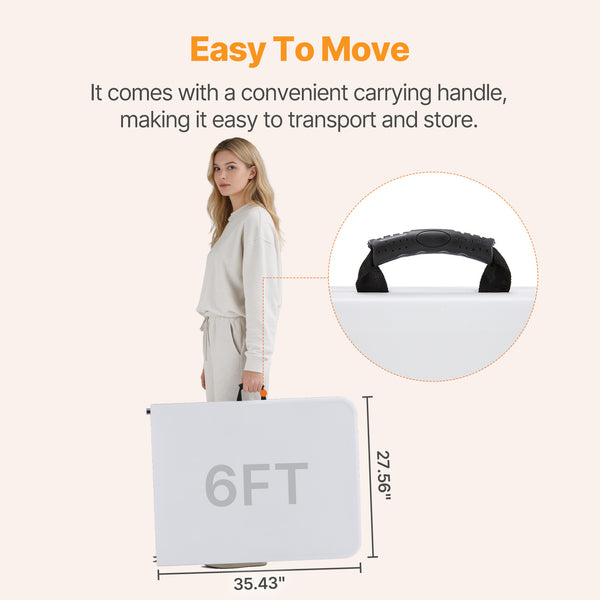 Sweetcrispy Portable Folding Table with Carrying Handle for Indoor & Outdoor Use