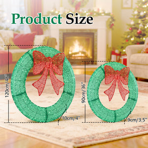 Sweetcrispy Illuminated Christmas Wreath - Outdoor Holiday Decor with Remote