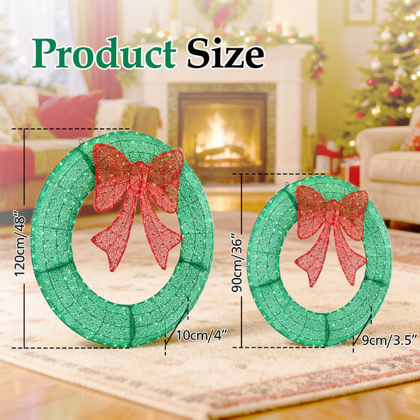 Sweetcrispy Illuminated Christmas Wreath - Outdoor Holiday Decor with Remote