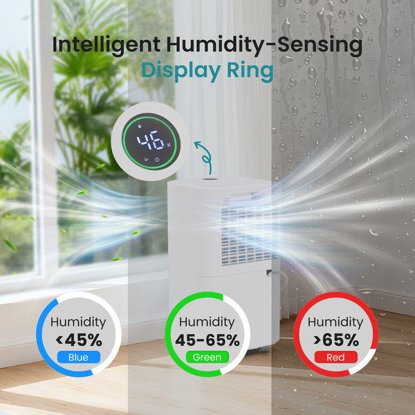 Sweetcrispy Dehumidifier for Spaces up to 2500 Sq.Ft with 3 Modes