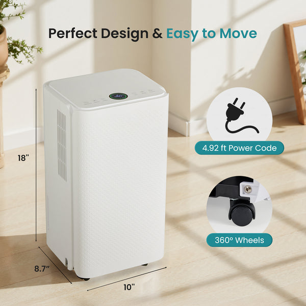 Sweetcrispy Dehumidifier for Spaces up to 2500 Sq.Ft with 3 Modes