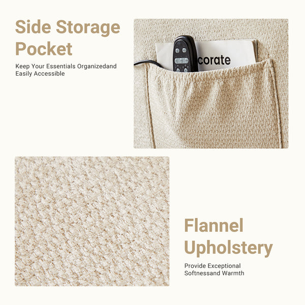 Sweetcrispy Swivel Rocker Recliner Chair with Massage and Heat for Living Room