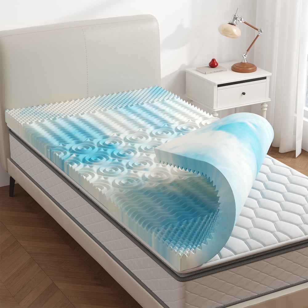 Sweetcrispy 5-Zone Cooling Gel Memory Foam Mattress Topper for Sleep