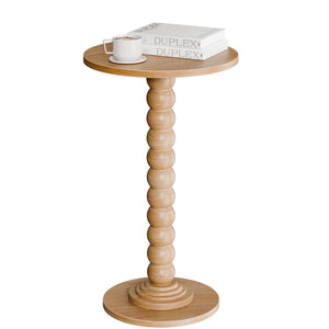 Sweetcrispy Round Side Table, Compact Wood Accent End Table with Waterproof Top for Sofa, Bedside, Corners & Small Space