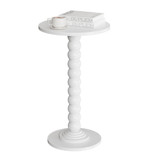 Sweetcrispy Round Side Table, Compact Wood Accent End Table with Waterproof Top for Sofa, Bedside, Corners & Small Space