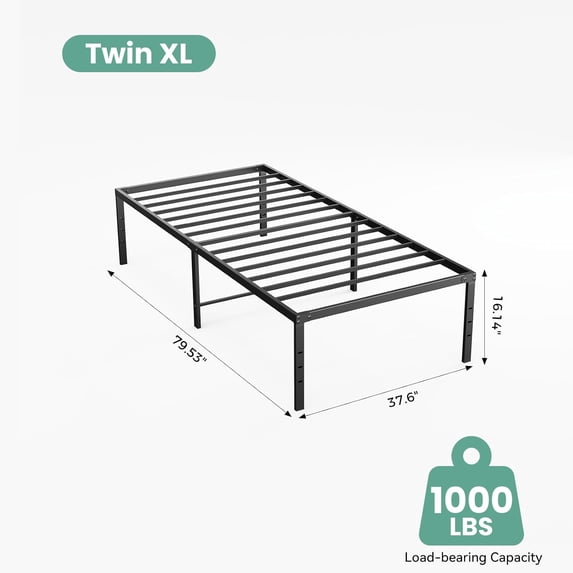Sweetcrispy Heavy-Duty Metal Platform Bed Frame with Under-Bed Storage