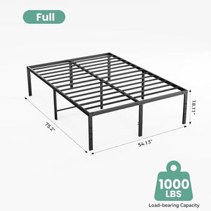 Sweetcrispy Heavy-Duty Metal Platform Bed Frame with Under-Bed Storage