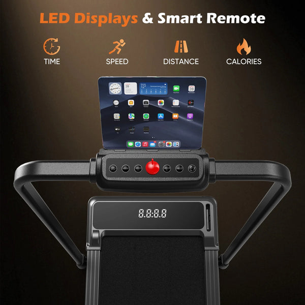 Sweetcrispy Portable Foldable Treadmill with Handrails