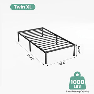Sweetcrispy Heavy-Duty Metal Platform Bed Frame with Under-Bed Storage