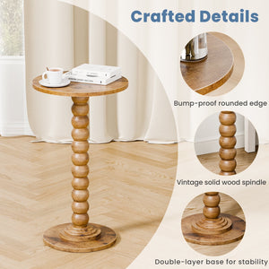 Sweetcrispy Round Side Table, Compact Wood Accent End Table with Waterproof Top for Sofa, Bedside, Corners & Small Space