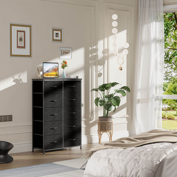 Sweetcrispy Tall Dresser with 10 Drawers for Bedroom, White