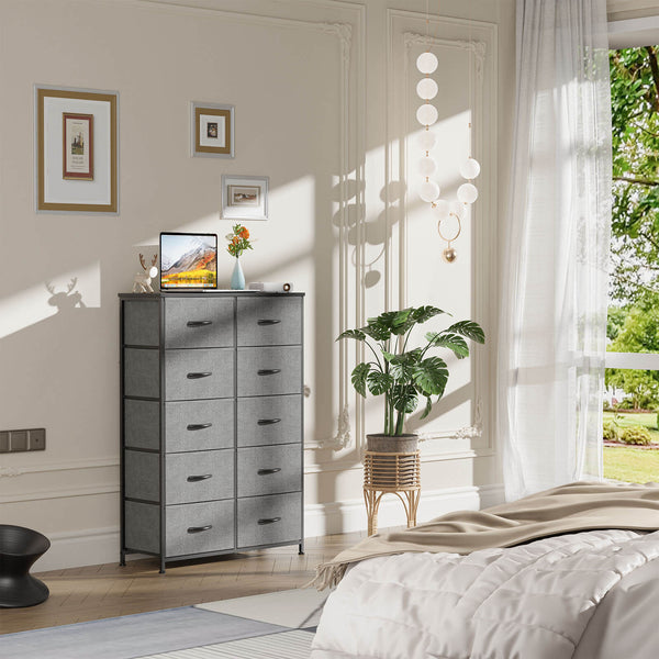 Sweetcrispy Tall Dresser with 10 Drawers for Bedroom, White