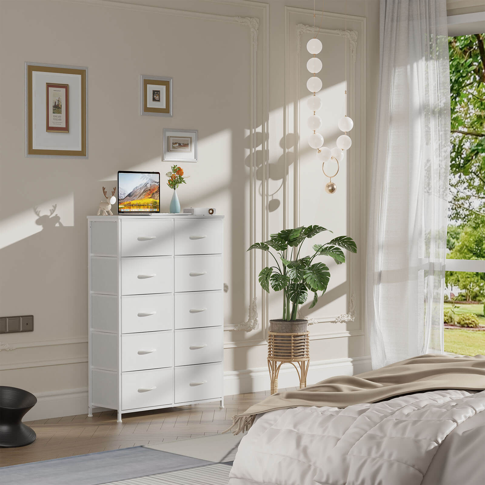 Sweetcrispy Tall Dresser with 10 Drawers for Bedroom, White Sweetcrispy Tall Dresser with 10 Drawers for Bedroom, White