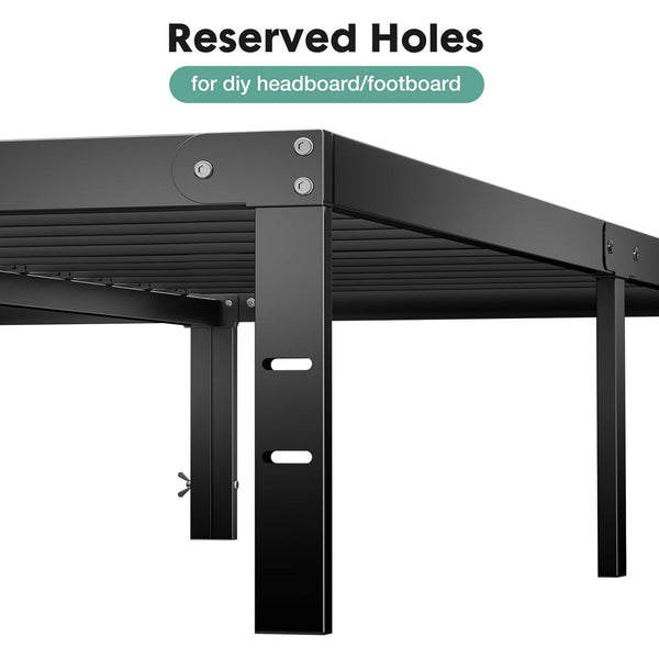 Sweetcrispy Heavy-Duty Metal Platform Bed Frame with Under-Bed Storage