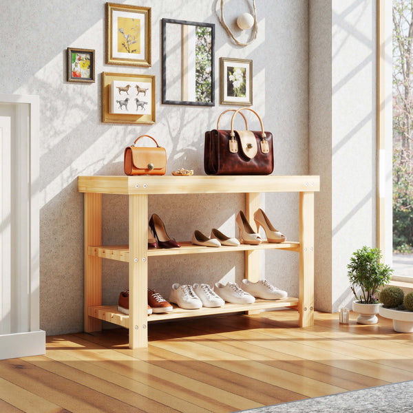 🎁 Sweetcrispy 2-in-1 Bamboo Shoe Bench for Entryway (100% off)