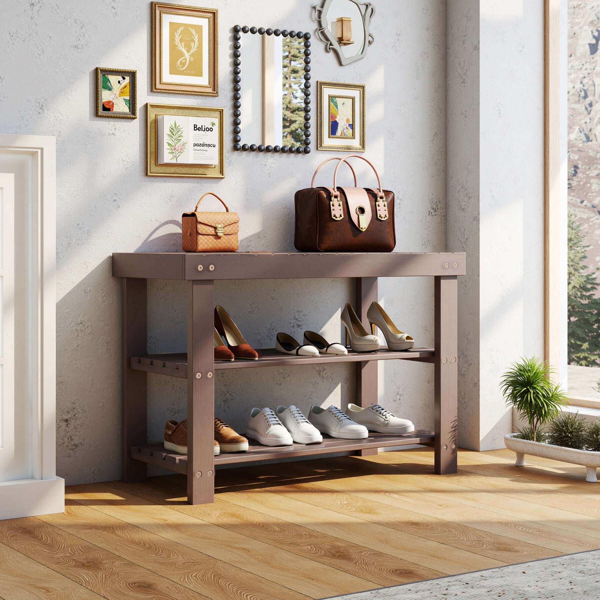 Sweetcrispy 2-in-1 Bamboo Shoe Bench for Entryway – sweetcrispy