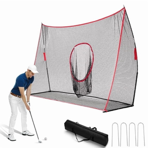Sweetcrispy 10x7 FT Golf Practice Net with Target, Driving Range Net for Indoor and Outdoor Use, Red