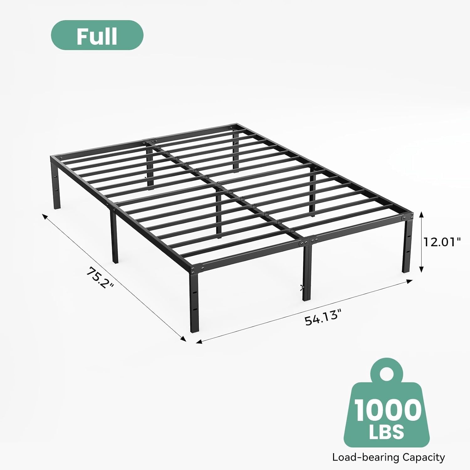 Sweetcrispy Heavy-Duty Metal Platform Bed Frame with Under-Bed Storage