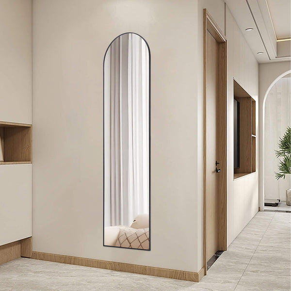 Sweetcrispy Floor Mirror with Slim Metal Frame for Bedroom