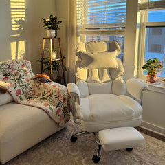 Sweetcrispy Computer Chair Leather with Leg Rest for Office