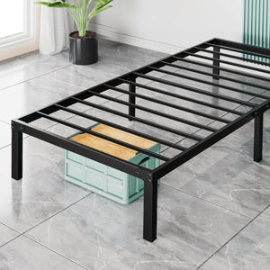 Sweetcrispy Heavy Duty Metal Bed Frame with Under-Bed Storage for Bedroom