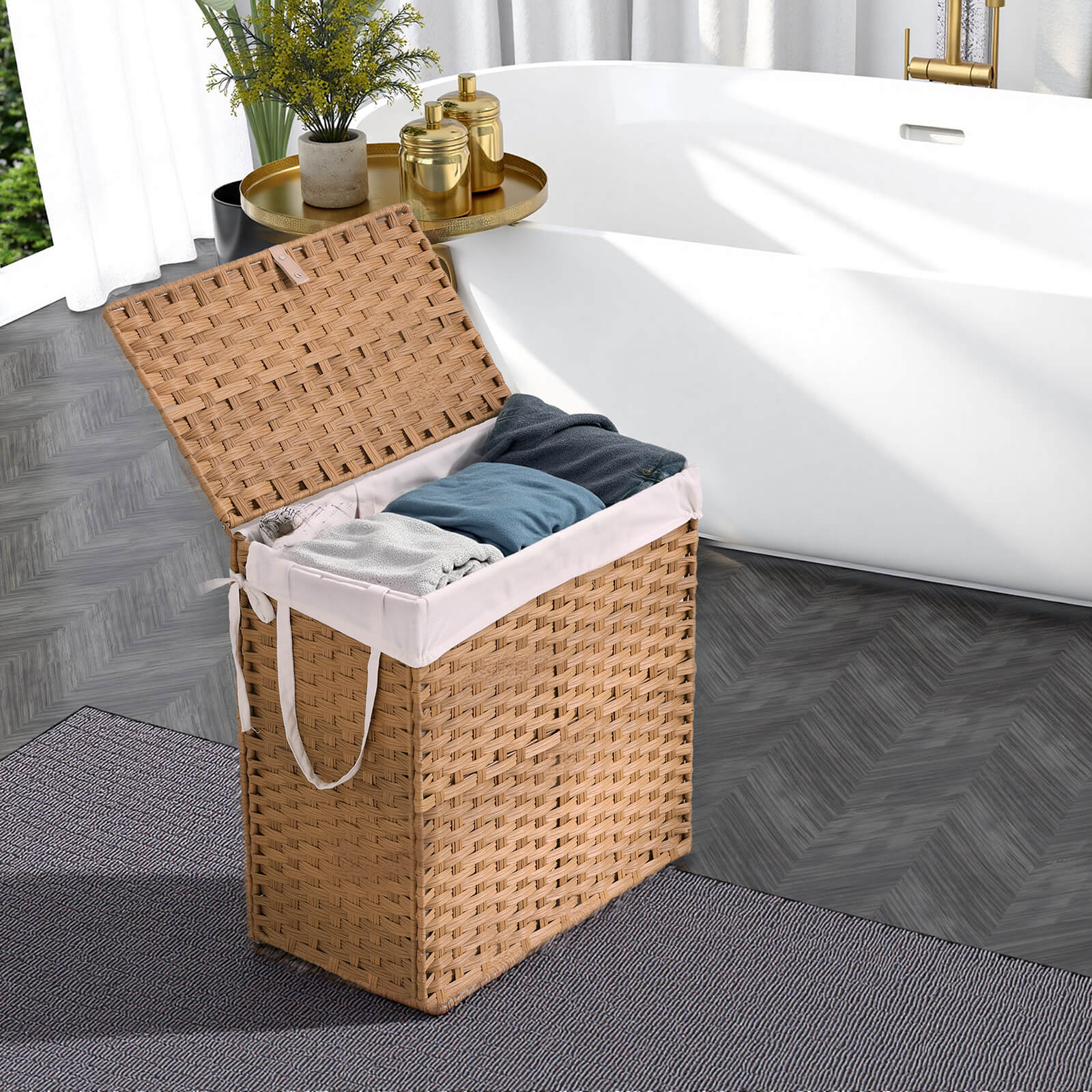 Sweetcrispy Collapsible Rattan Laundry Hamper for Laundry Room – sweetcrispy
