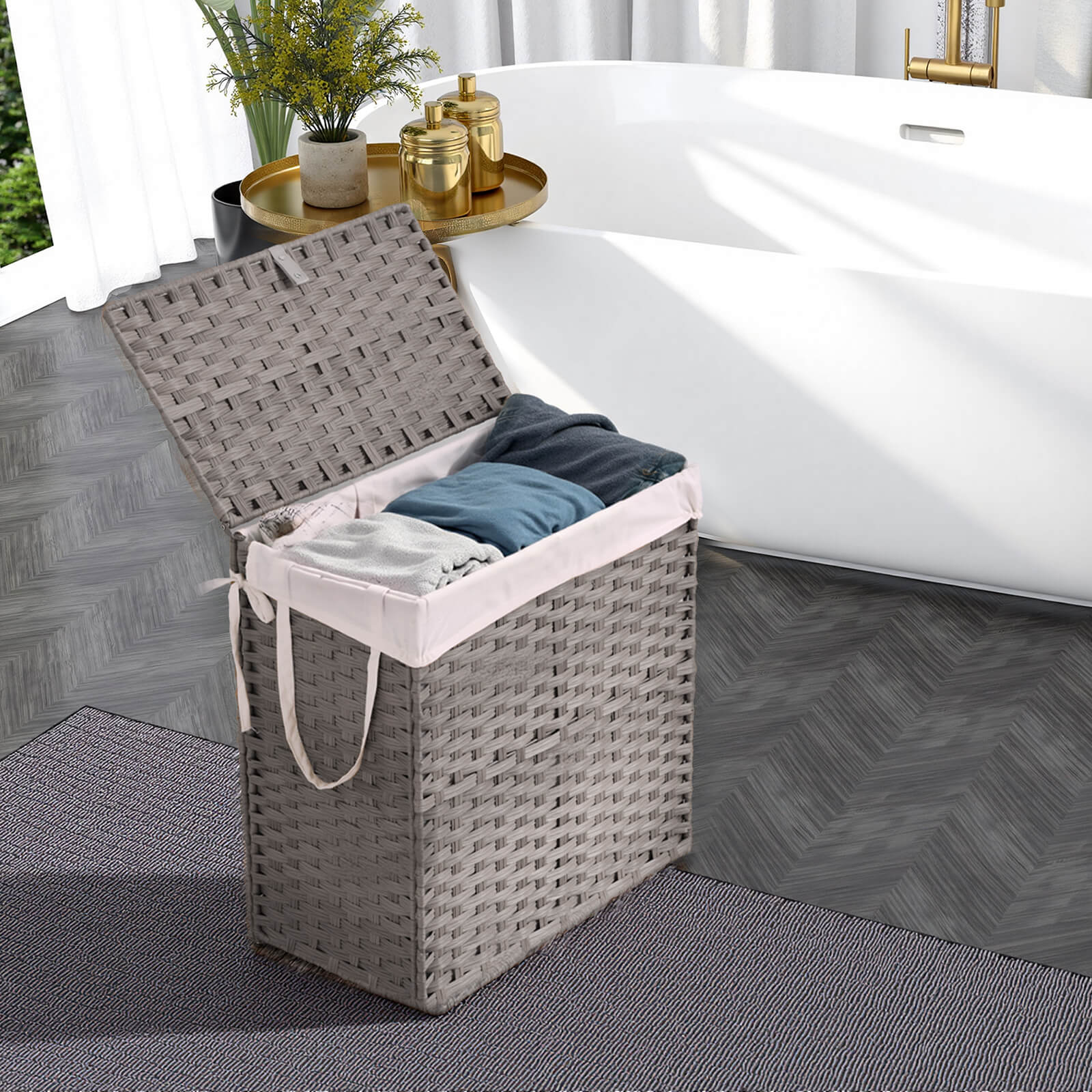 Sweetcrispy Collapsible Rattan Laundry Hamper for Laundry Room – sweetcrispy