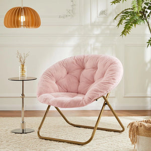 Sweetcrispy Foldable Sauce Moon Chair for Living Room
