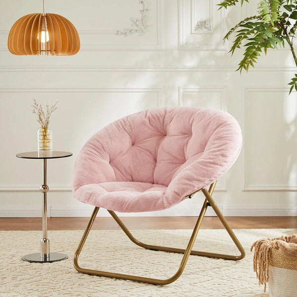 Sweetcrispy Foldable Sauce Moon Chair for Living Room