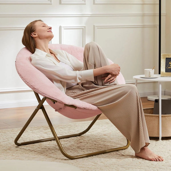 Sweetcrispy Foldable Sauce Moon Chair for Living Room