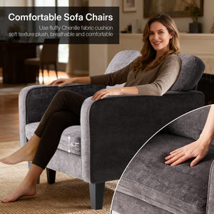 Sweetcrispy Adjustable Backrest Accent Chair for Living Room, Bedroom, Office