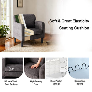 Sweetcrispy Adjustable Backrest Accent Chair for Living Room, Bedroom, Office